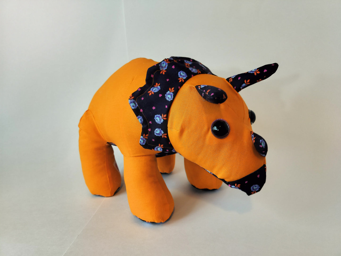 Orange Triceratops Stuffed Animal