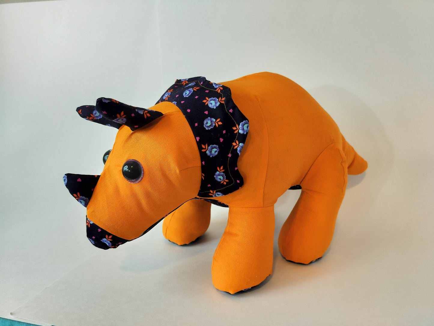 Orange Triceratops Stuffed Animal