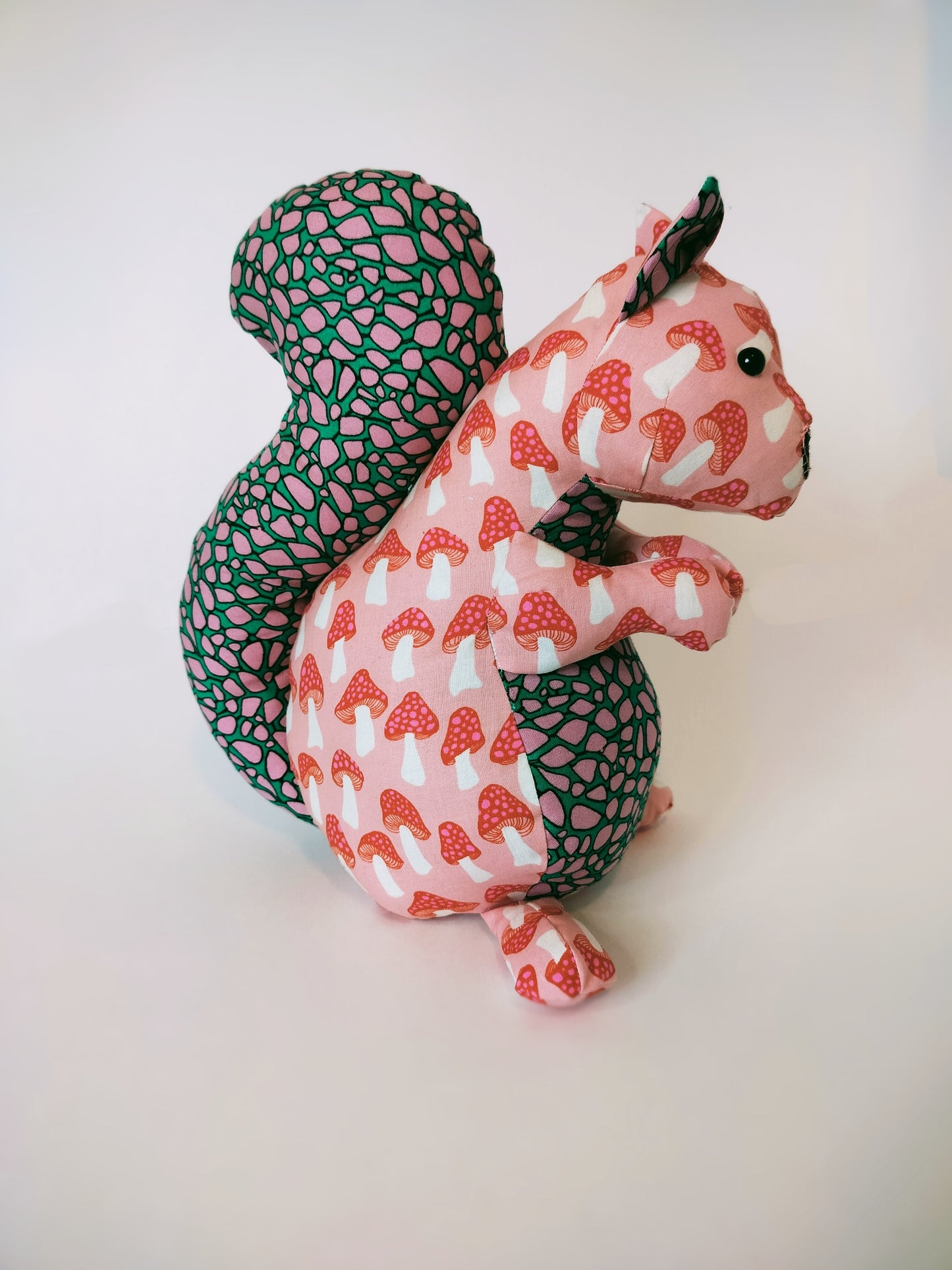 Pink Mushroom Squirrel Stuffed Animal