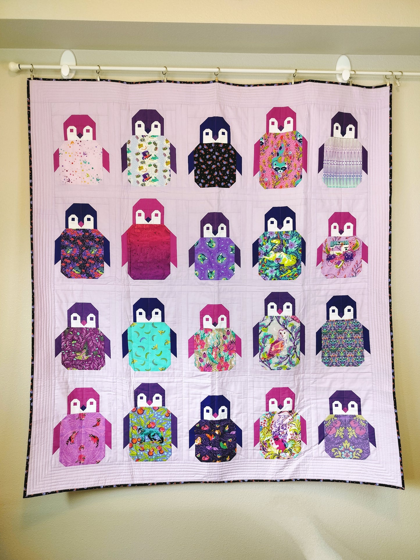 Purple Penguins Quilt