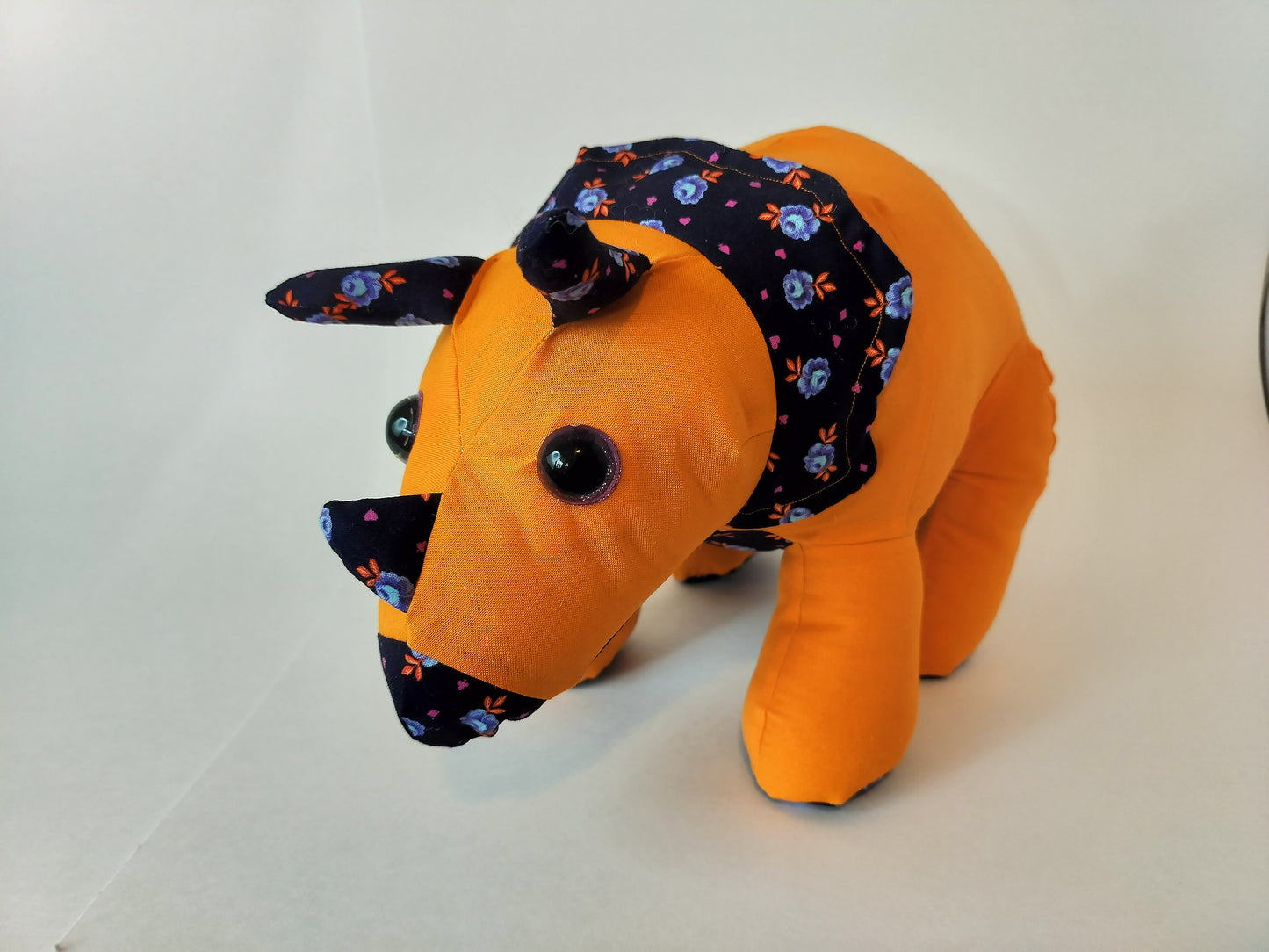 Orange Triceratops Stuffed Animal