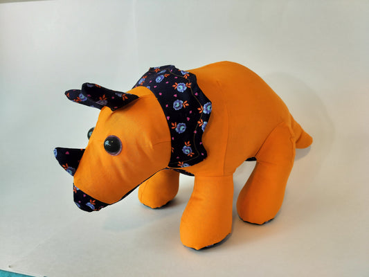 Orange Triceratops Stuffed Animal