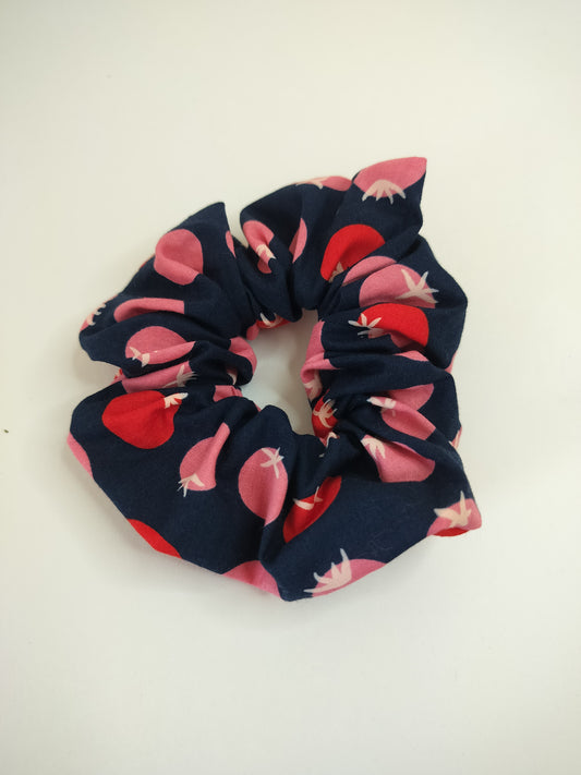 Navy Tomatoes Scrunchie