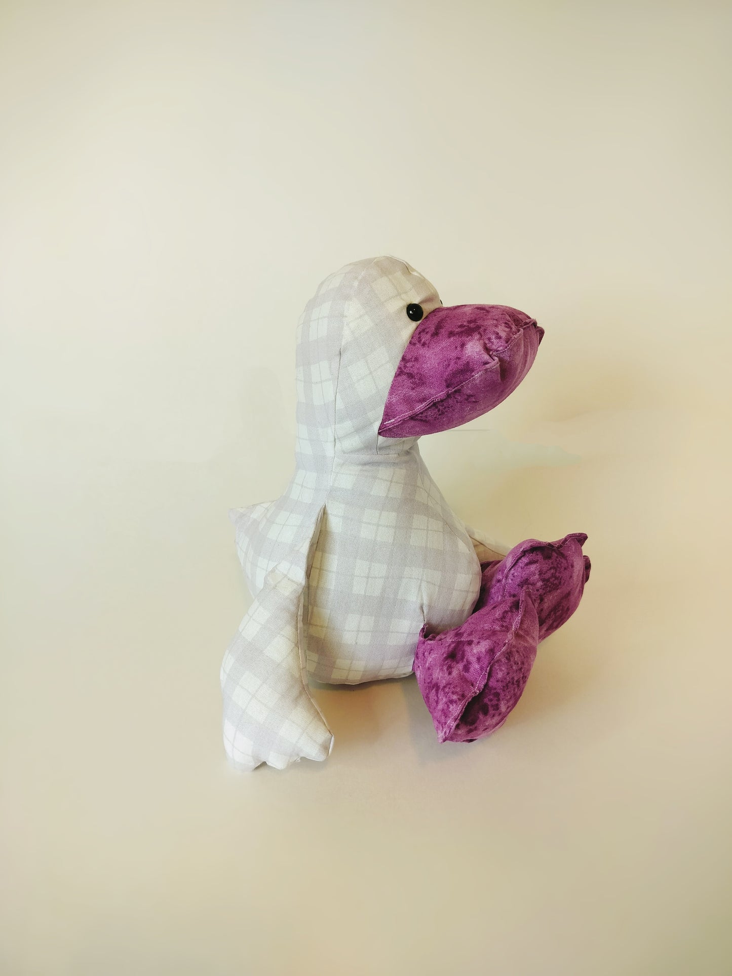 Pastel Plaid Duck Stuffed Animal