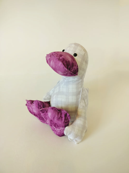 Pastel Plaid Duck Stuffed Animal