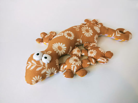 Weighted Silky Orange Gecko Stuffed Animal