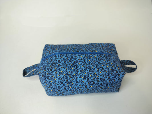 Blue Flowers Quilted Box Bag