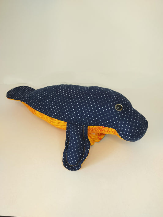 Navy Manatee Stuffed Animal